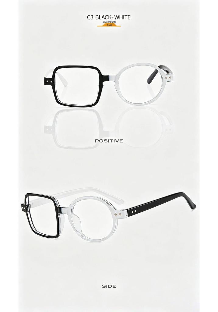Retro Square Flat Lens Glasses - Casual & Versatile Party Fashion
