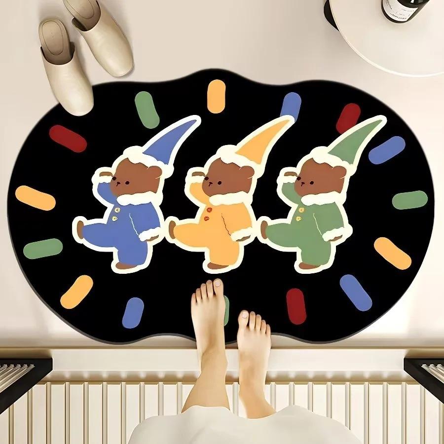 Diatom Mud Pad Resistant To Dirty Toilet Bathroom Toilet Door Area Moisture-wicking Quick Drying Mat Shower Room Door Slip-resistant Mat