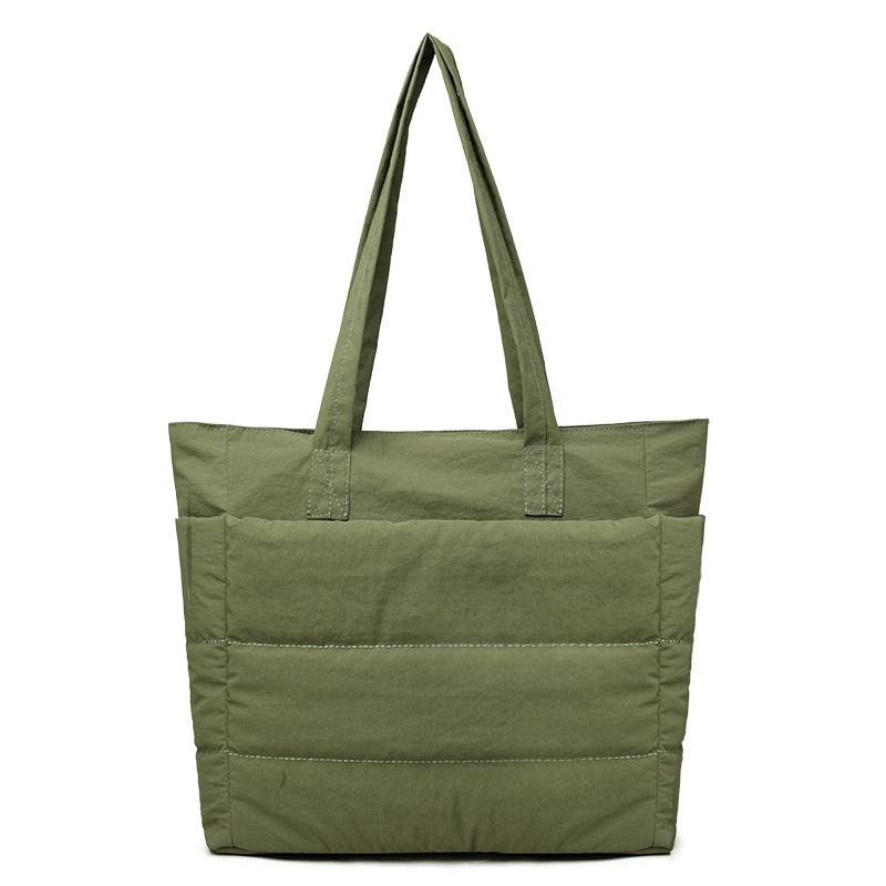 Women's Shoulder Bag Large Capacity Handbag Solid Color Commuter Bag
