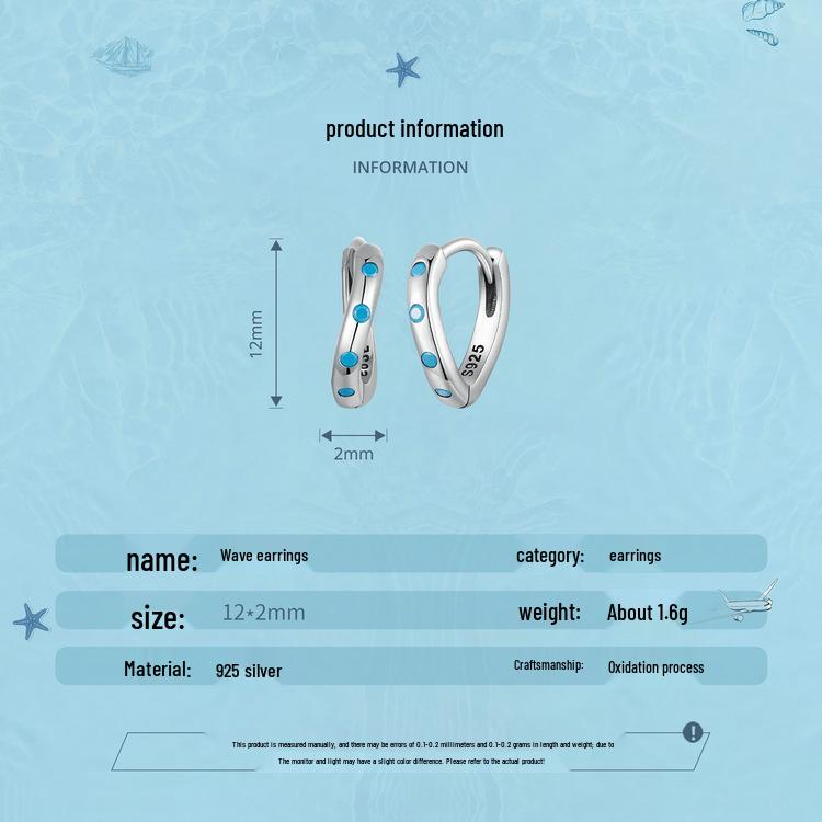 Avle S925 Sterlingsilber Türkis Wellenohrringe - Europäischer & Amerikanischer Stil