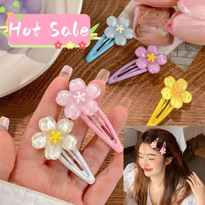 Süße Gelee Kirschblüten Haarnadeln Mädchen Schnappspangen Seitenpony Klemme BB Klemme Frauen Kinder Blütenförmige Haarspange Haarschmuck