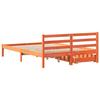 Solid Wood Bed Without Mattress Wax Brown 150 X 200 Cm Pine Wood
