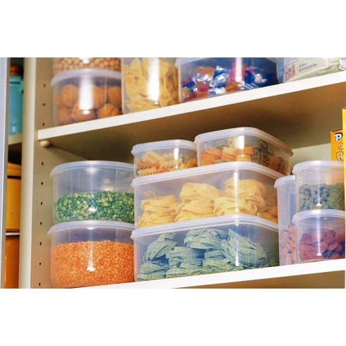 Iwasaki Industries NEO Keeper L Antibacterial Microwave-Safe Food Storage Containers, Clear, 480ml, Large, Set of 10 (SX355)