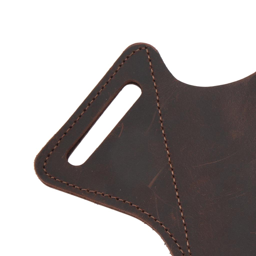 Folding Knife Sheath for Men Cowhide EDC Knife Belt Tool Carrier Pouch for Lighter Car Key Brown