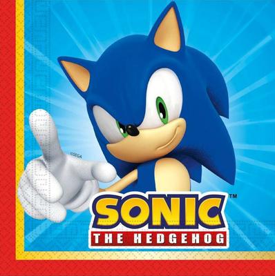 Sonic Sega Birthday Party Napkins 33X33Cm 20Pcs.