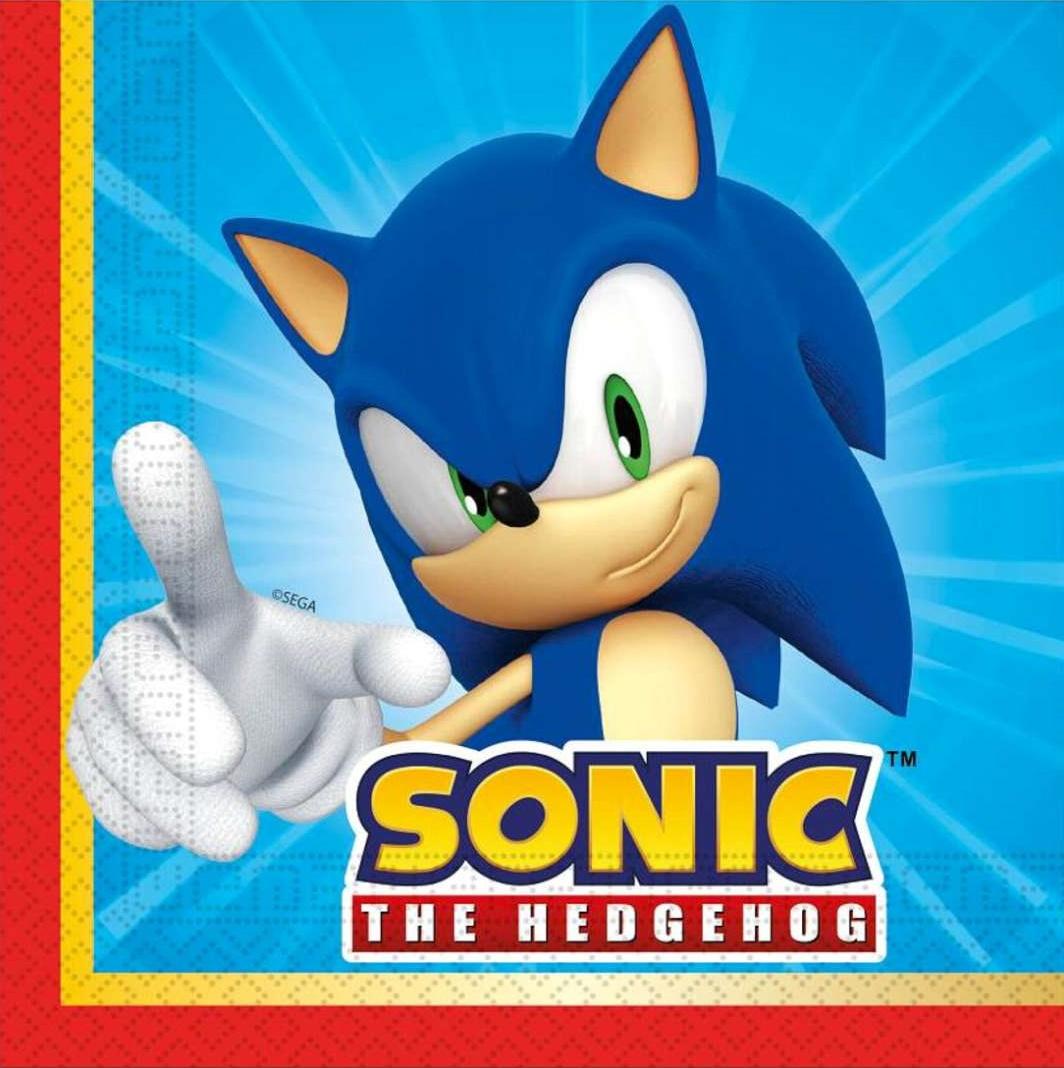 Serwetki Sonic Sega Urodziny Party 33X33Cm 20Szt.