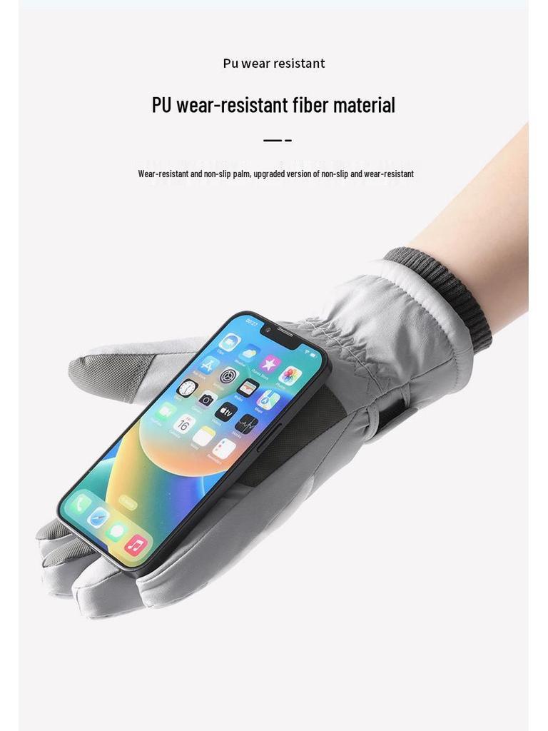 Unisex Winter Ski Gloves: Water-Repellent, Windproof, Thick, Warm, Non-Slip, Touchscreen Compatible, Ideal for Skiing, Cycling, and Driving