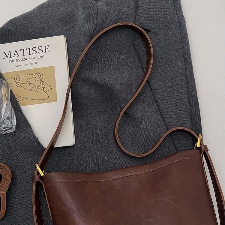 Retro Texture Bucket Bag Women's Shoulder Messenger Bag