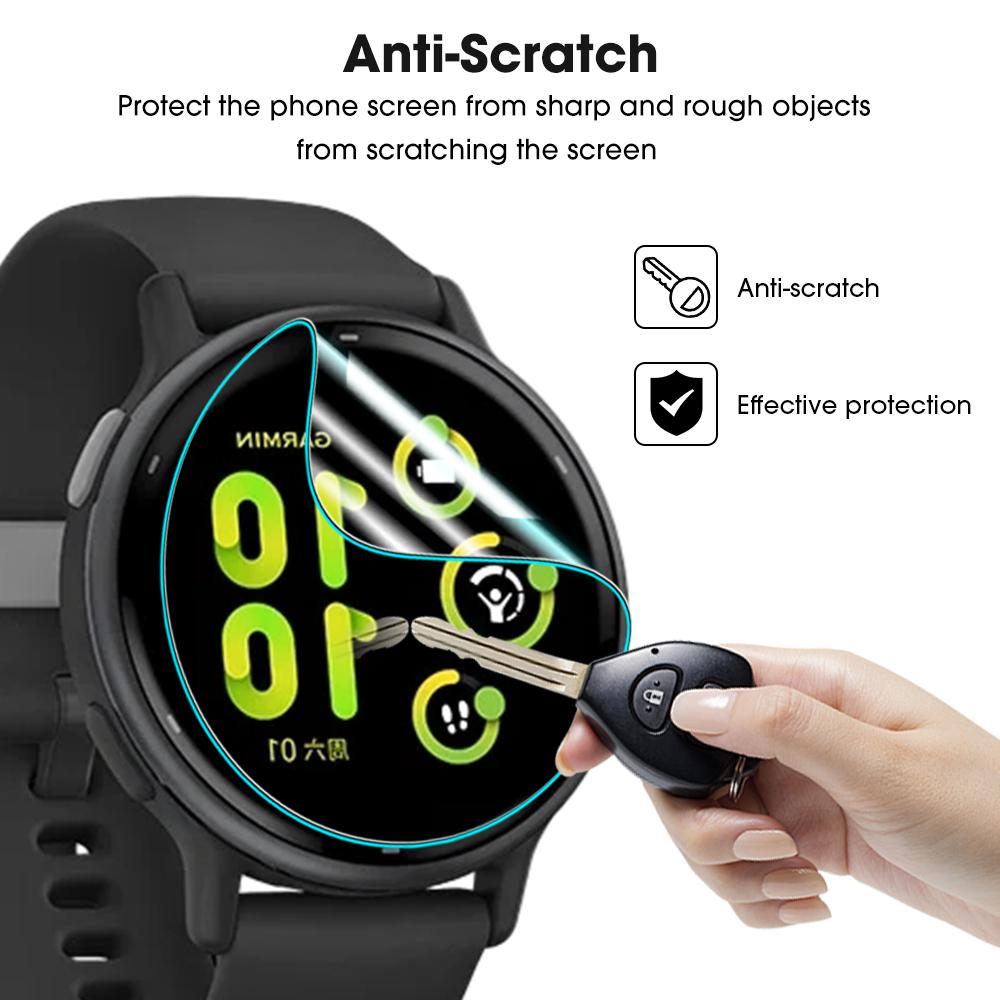 Soft Clear Full Protective Film for Garmin Vivoactive 5 Sports Watch Hydrogel Film Screen Protectors for Garmin Vivoactive 5