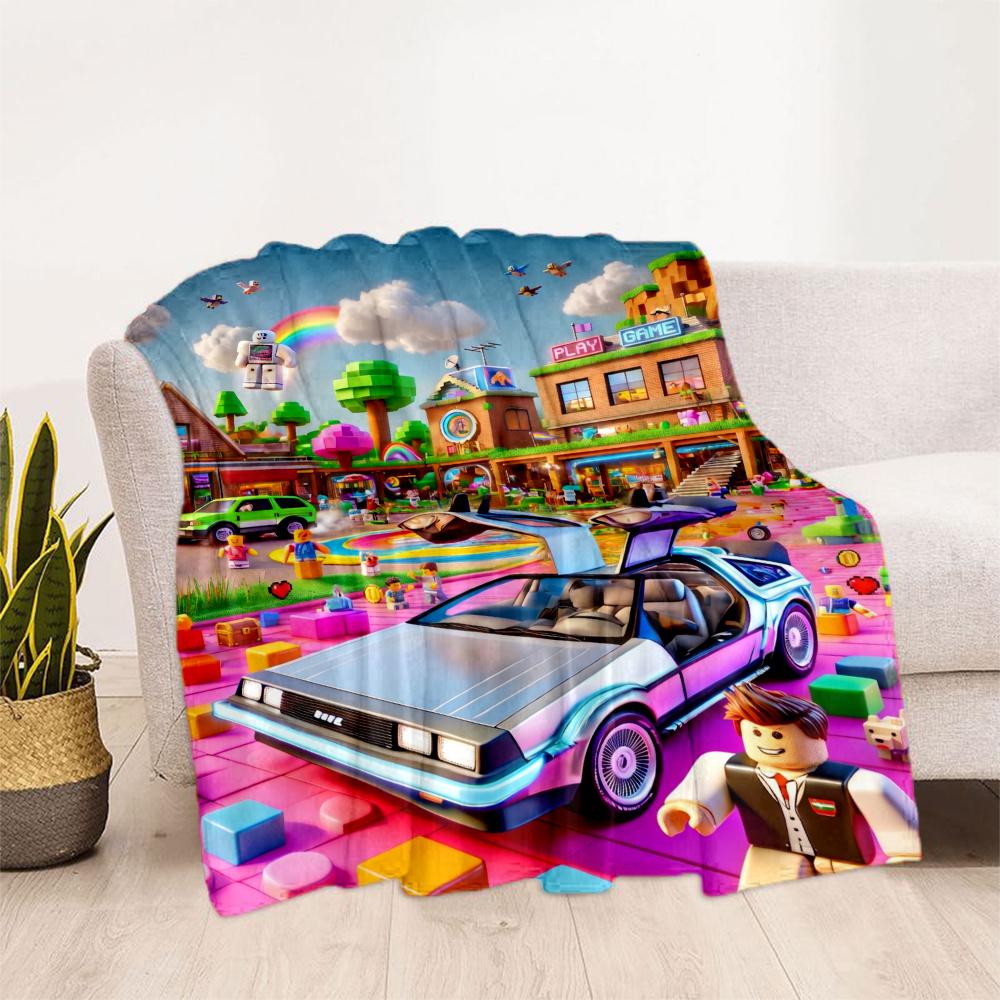 Roblox Blue Fire Block Blanket Warmthful Decor Suitable For Sofa Bed Bedding Allseason Use Modern Best Holiday Gift For Friends Family