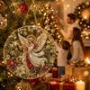 2D Flat Christmas Ornament Shiny Christmas Tree Decor Home Decoration Xmas Hanging Decor  Party