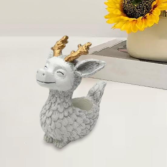 Yousheng Hirsch Blumentopf Wasserdicht Rostfrei Harz Blumentopf Cartoon Design Pflanztopf Innen Außen Kleine Pflanzen Deko