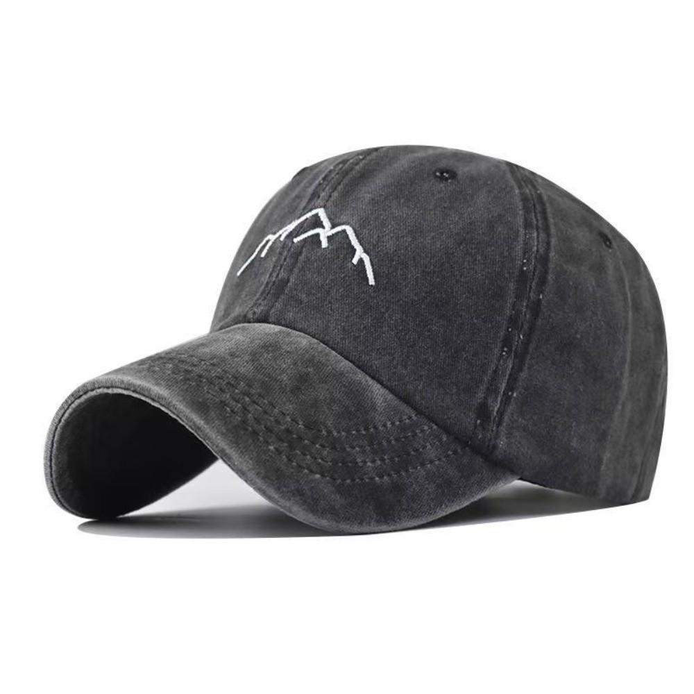 Washed Cotton Baseball Caps Mountain Embroidery Sunscreen Hats Unisex Trucker Hat  Summer
