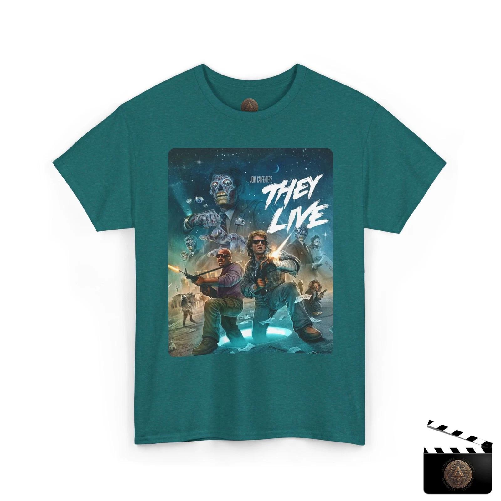 

They Live Retro Movie T shirt For Men & Women, 80s Sci-Fi Cult Classic Film Tee XL