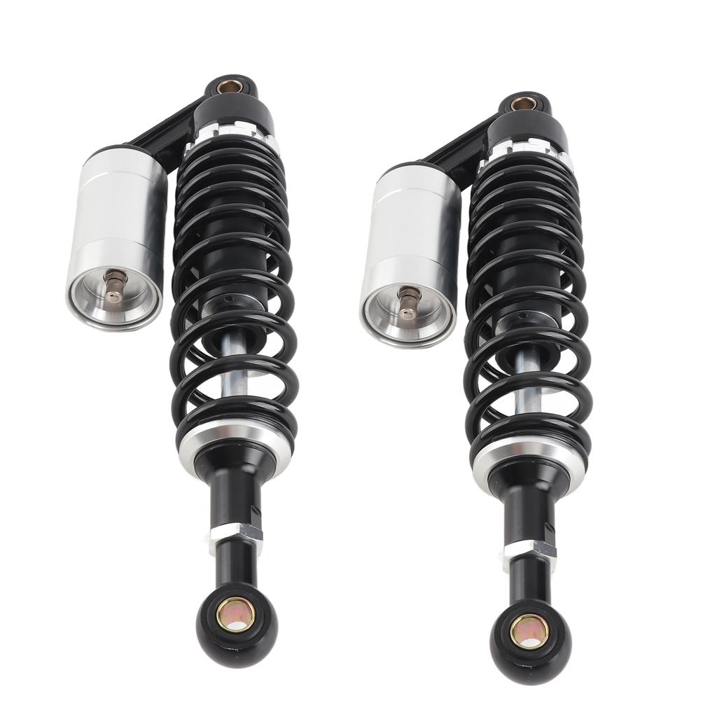 Pair 340mm Motorcycle Shock Absorber Rear Suspension Spring Universal for ATV SUVBlack Silver