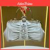 Elegant Pu Handheld Evening Bag With Embellished Rhinestone And Folded Design For Formal Events