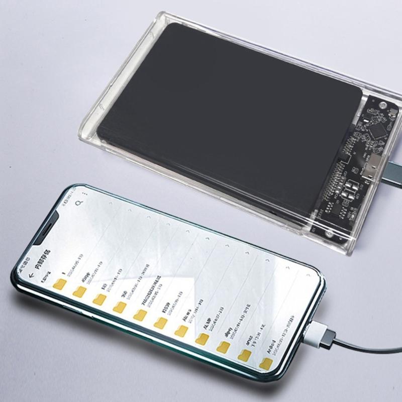 2,5-Zoll USB3.0 Transparentes Externes Festplattengehäuse für Einfachen Datenzugriff Festplattengehäuse