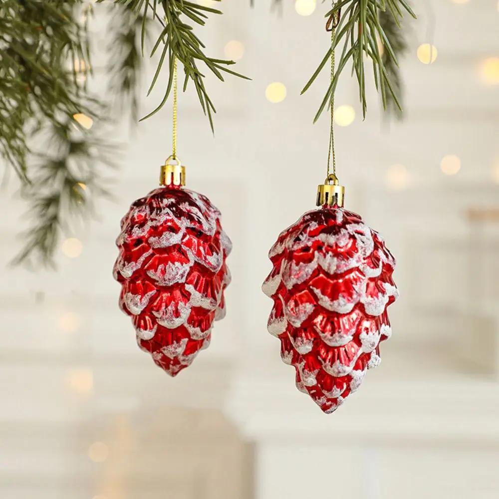 2PCS Red&white Christmas Hanging Decoration Plastic Santa Clause Christmas Tree Ornament Festival Party Supplies Xmas Baubles
