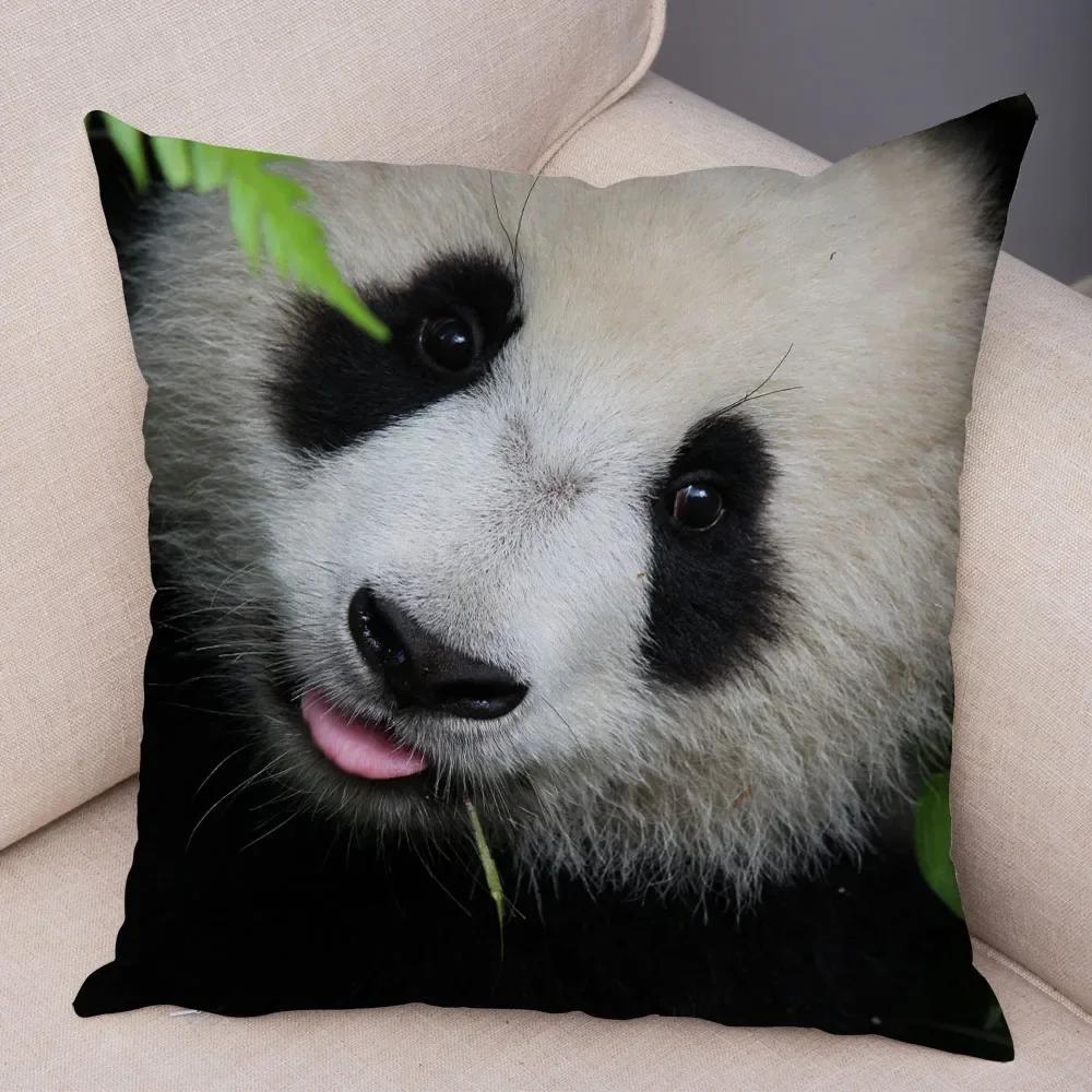 Cute Wild Animal Print Sofa Family Bedroom Living Room Car Pillowcase Cute Panda Pillowcase Decoration