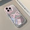 Pink Bow for IPhone16promax Phone Case for Apple 14 Cream Case 12/11 Mirror 15plus