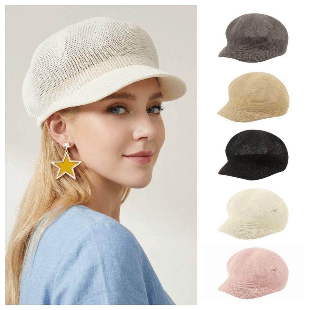 Sunshade Grass Beanie Cap Thin Octagonal Cap Elegant Women Baseball Cap Summer