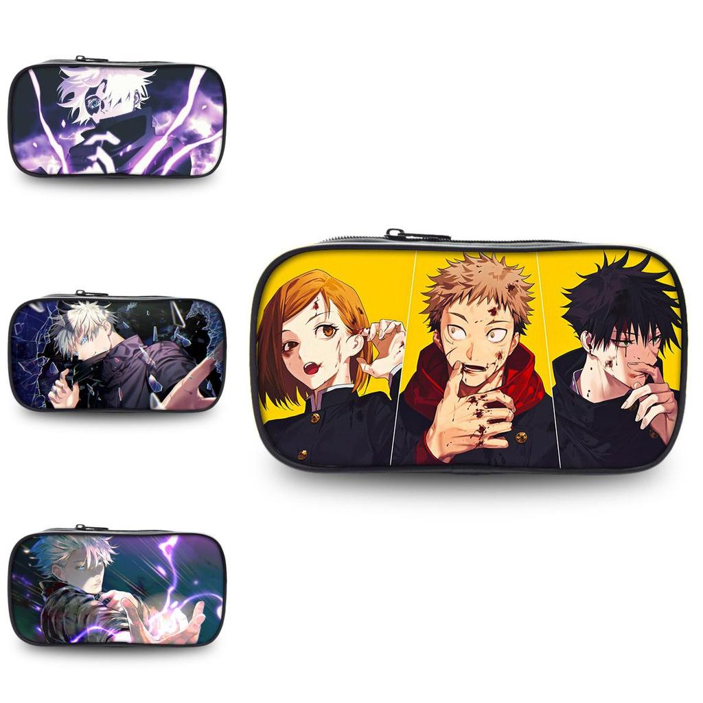 Jujutsu Kaisen Geantă de creioane Oxford cu Capacitate Mare Geantă de Papetărie cu Imprimeu Anime Elegant
