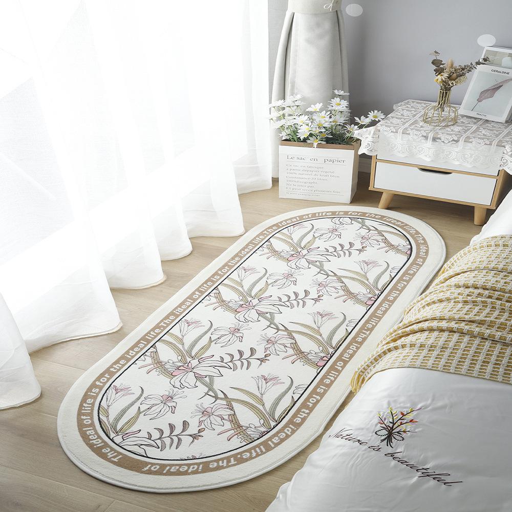 

VIKAMA Nordic Luxury Pattern Faux Wool Rug - Soft Washable Stain-Resistant Mat for Hotel, Bedroom, Bedside, Home Decor 40X60CM