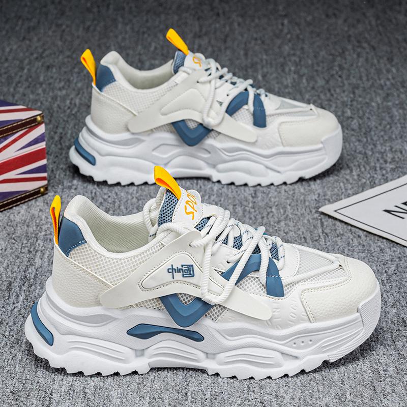 New Fashion Men 's Four Seasons Comfortable Thick Sole Shoes Students BoysTrending Soft Sole Breathable Casual Running Sneakers