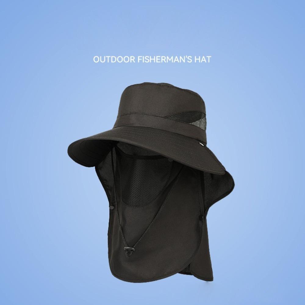 New Face Neck Protection Beach Cap Detachable Anti-UV Bucket Hat Wide Brim Breathable Sunscreen Hat Spring Summer