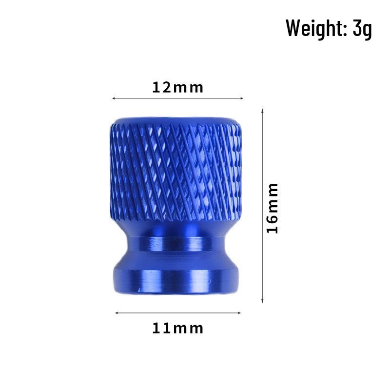 Exquisite Aluminum Knurled 12mm Valve Cap for Cars & Motorcycles