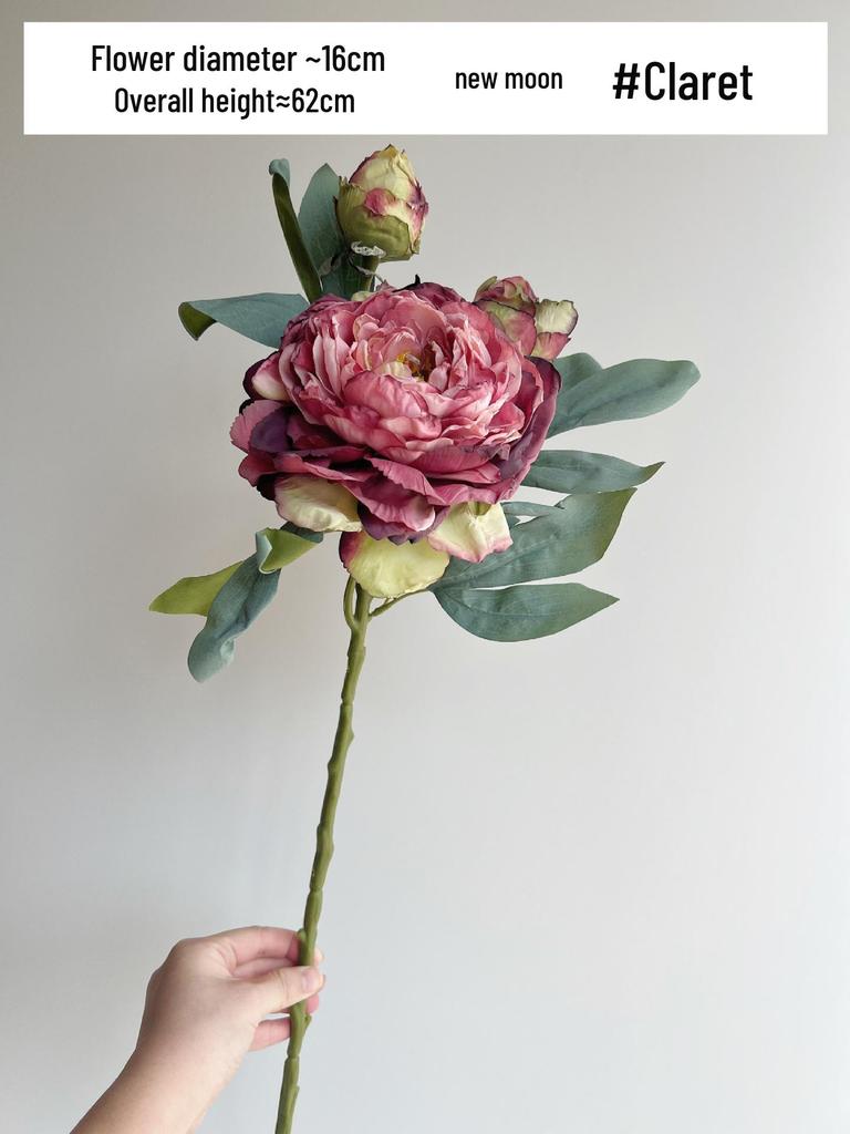 High-Quality Burnt Edge Silk Peony - Artificial Flower for Home Decor & Photography