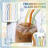 Glass Straws, Reusable Colorful Glass Straws, Perfect For Smoothies, Tea, Coffee, Juice, And Cocktails, Kitchen