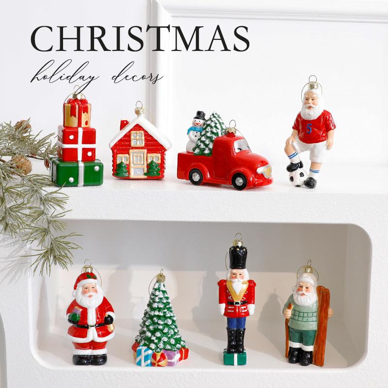 2025 New Christmas Ornaments Set Santa Claus & Novelty Ball Hanging Pendants for Xmas Tree Decor Home Party Decoration