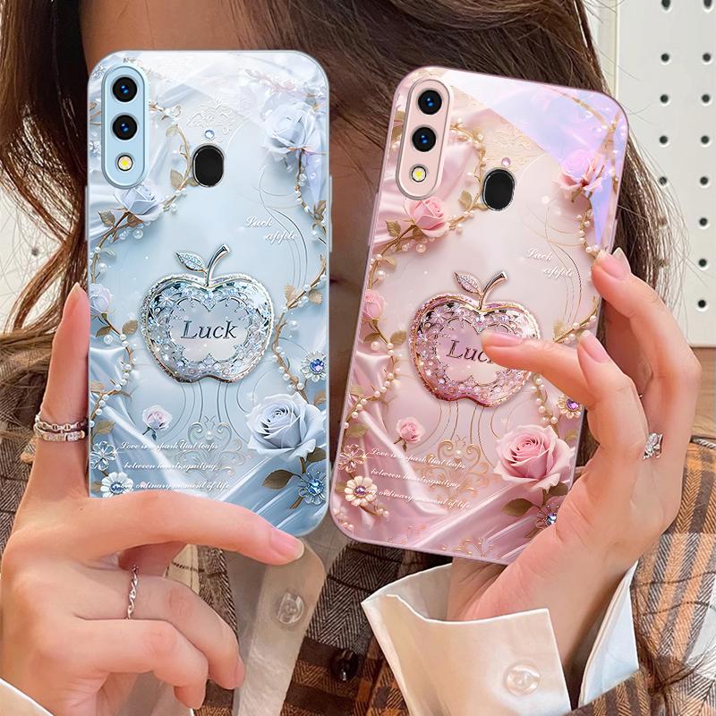 Lucky and Romantic Love For Samsung A73 72 71 A70 56 55 54 A53 52 51 50 42 A35 A34 33 32 31 26 25 24 23 22 30 Glass Phone Case