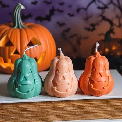 Halloween DIY Silikon-Kerzenform Kürbiskopf Horror-Thema 3D Aromatherapie Gipsform Gruselig Kreativ Hausparty-Dekoration