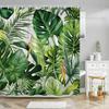 1pc Green Leaf Shower Curtain Tropical Plant Palm Leaf Green Leaf Flower Modern Minimalist Style Pattern Polyester Fabric
