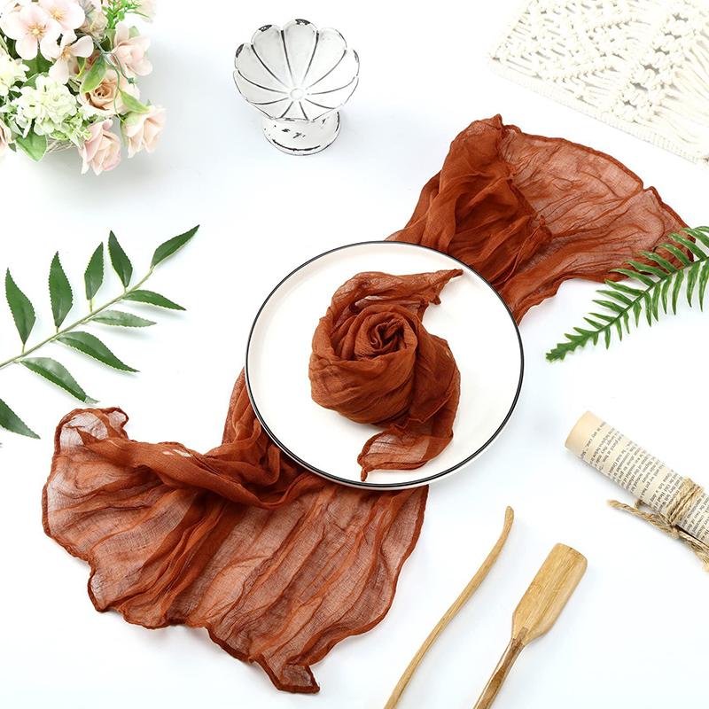 50X50Cm Wedding Party Placemat Crinkle Fabric Napkin Pleated Napkin Table Decoration