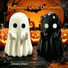 Hot New Arrival Cute Ghost Sculpture with Middle Finger Mini Halloween Desk Decor Funny Creative Novelty Gift for Office