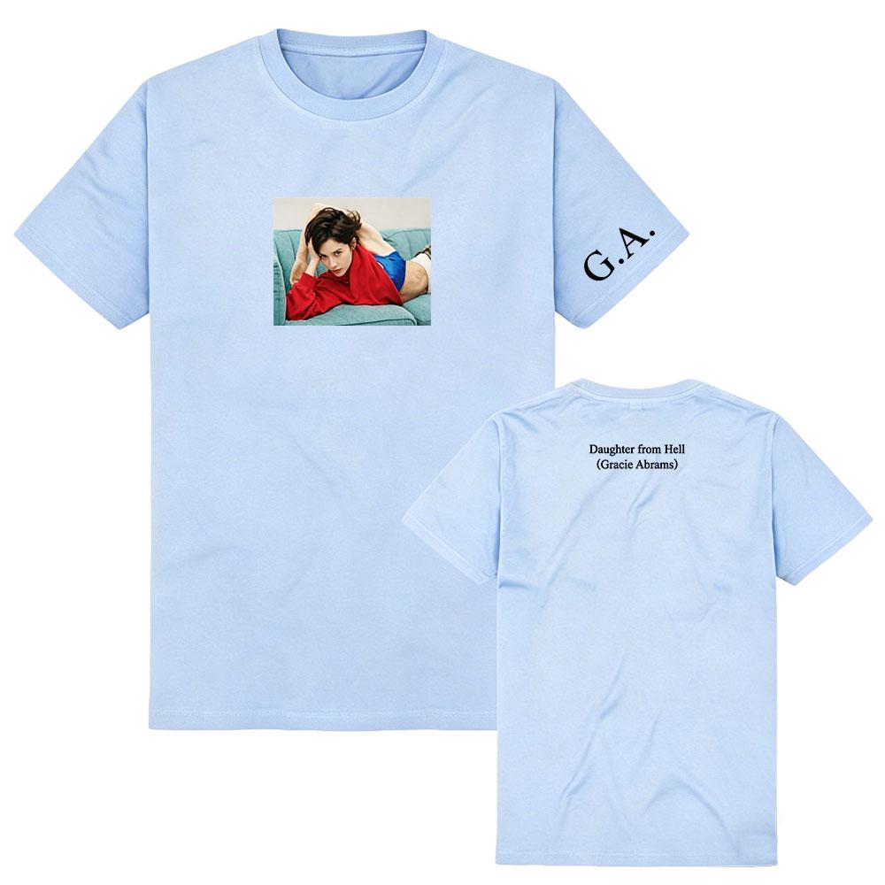 Camiseta Gráfica de Gracie Abrams Daughter From Hell G.A. Camiseta Estampada Verano Manga Corta Camisetas de Algodón Mujer Hombre Ropa Tops Estampados