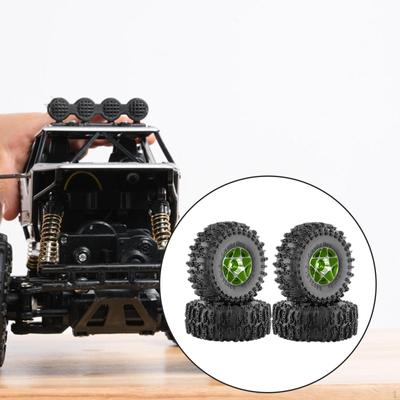 4 Pieces 1/18 1/24 RC Tires Rally Tyres Wear Resistance Upgrade Wheel Set for SCX24 Fcx24