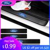 Car Sticker Car Styling 4pcs Carbon Fiber Auto Door Sill Protector Stickers For Ford Focus 2 3 4 Mondeo Fiesta Ecosport Kuga Fus