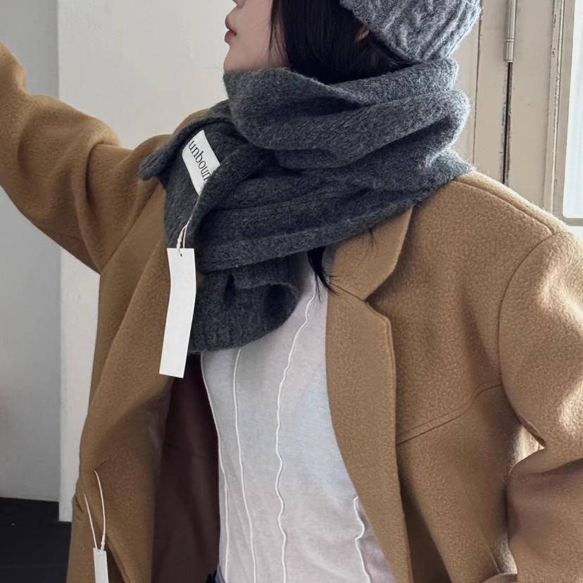 Highly Recommended! Korean Dongdaemun Knitted Wool-Blend Scarf - Winter Solid Color Korean Style Neckwear