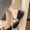 Fairy red niche single shoes summer gentle wind Mary Jane shoes female grandma shoe design shallow mouth