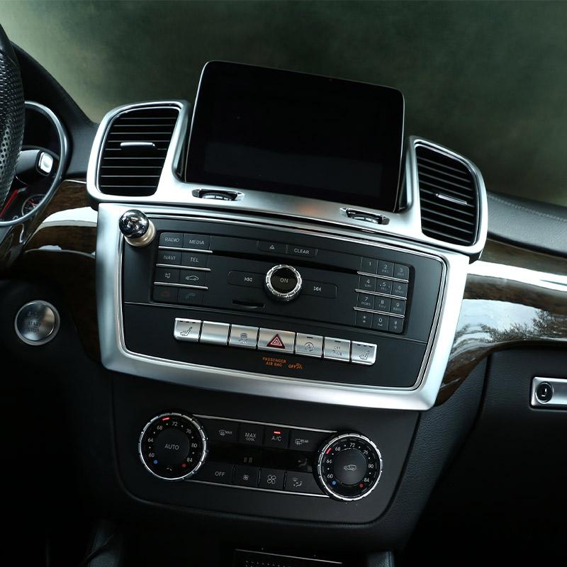 Für Mercedes-Benz GL, GLE, GLS und ML-Klasse (2013–2019): Mittelkonsolenrahmen aus ABS-Chrom/Carbonfaser – Autozubehör