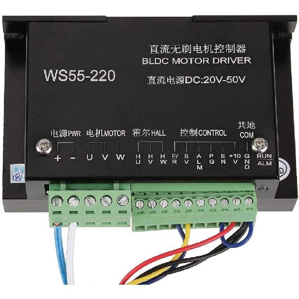 DC Motor Driver, CNC Brushless Motor Driver Controller WS55-220 DC48V 500V Motor Driver Controller BLDC Controller