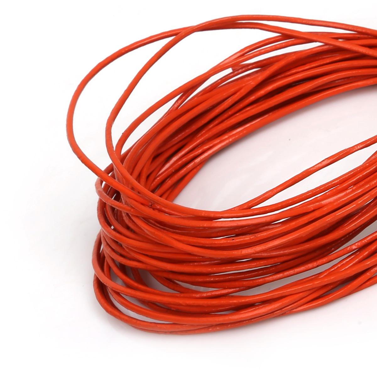 

Натуральна кругла шкіряна шнурова нитка для браслетів, виготовлення ювелірних виробів своїми руками Шнуровий шнурок 1mm 5M помаранчевий/червоний