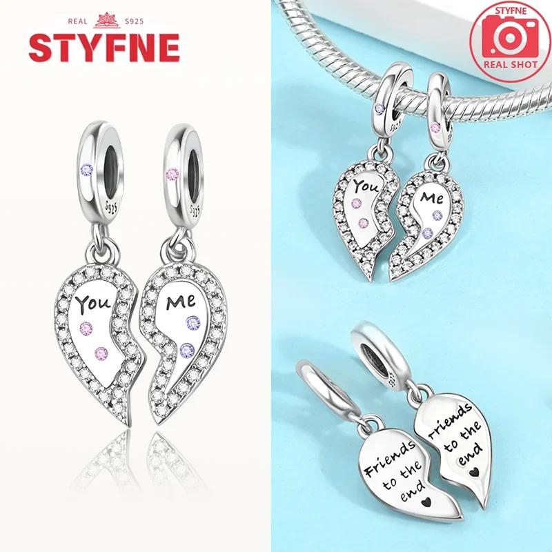 Copper Romantic Couple Love Heart Beads Valentine'S Day Charms Bead Fit Original Bracelets Fine Diy Jewelryfor Women Gift