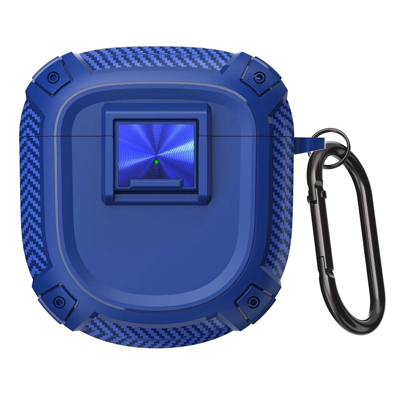 

Protective Case for BOSE QuietComfort Ultra / QuietComfort Earbuds II Case Pushbutton Switch QuietComfort 2 / Ultra Earbuds Case синий