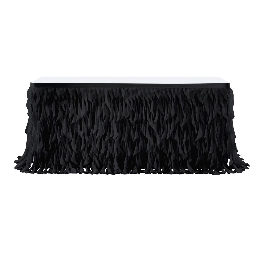 Curly Willow Table Skirt for Rectangle Round Tables 6ft Ruffle Table Cloth Reusable Table Skirt for Party Wedding