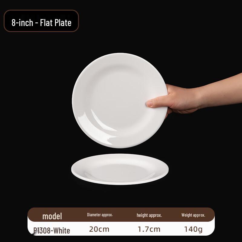 Yujia 10-Piece Melamine Commercial Serving Plates 8-inch